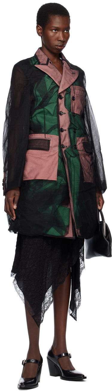 Frakker Comme des Garçons Comme des Garçons Homme Plus Tulle & Gabardine Coat Sort | PO-J035-051, 3