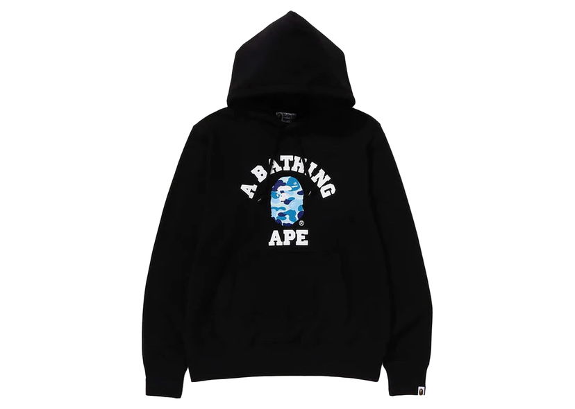 Sweatshirt BAPE BAPE ABC Camo College Organic Cotton Pullover Hoodie Black/Blue Sort | 1K20-114-004