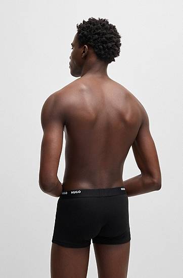 Boksere BOSS Stretch-Cotton Trunks with Logo Waistbands, 5-Pack undefined | 50493840, 1