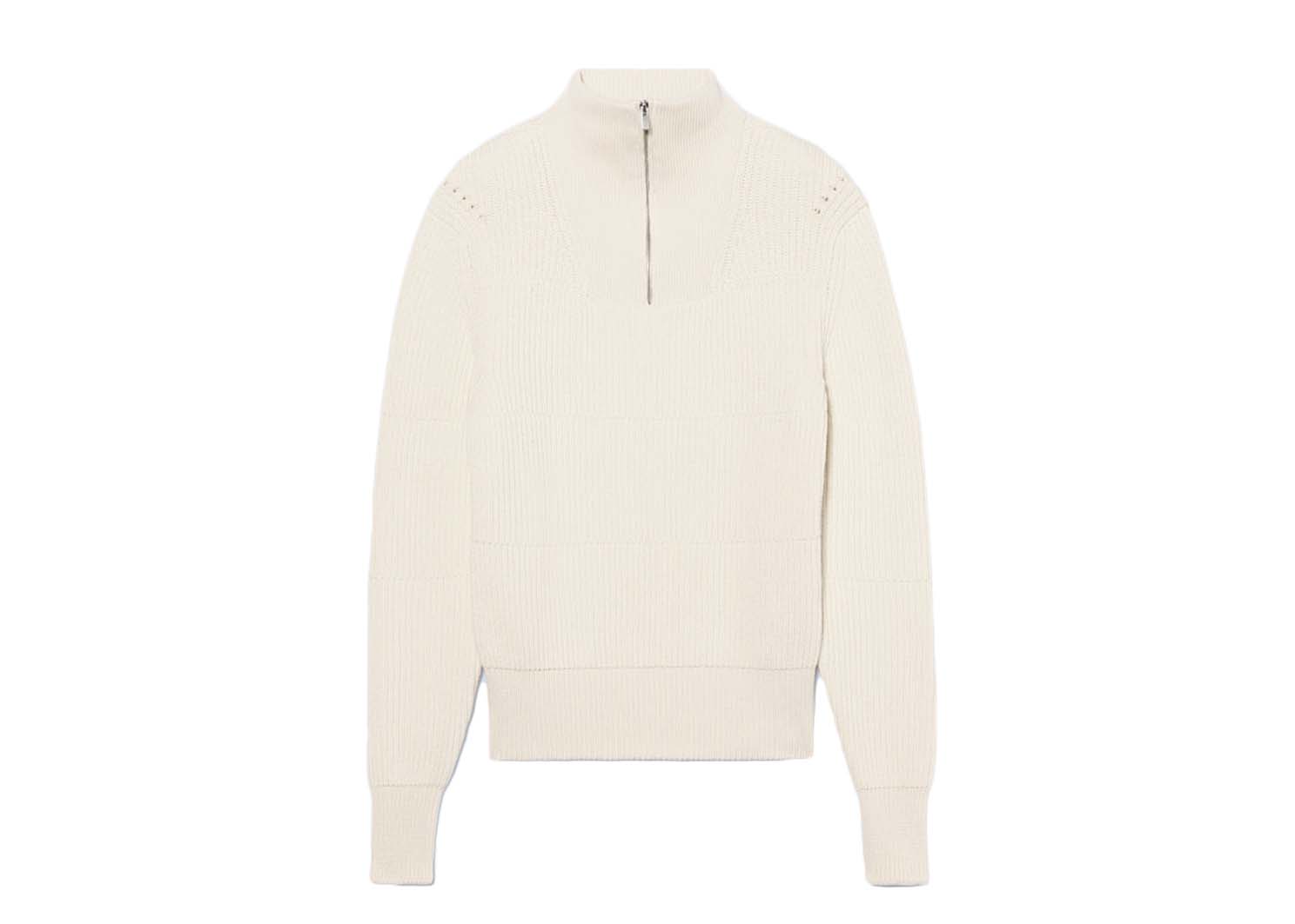 Sweatshirt Jacquemus La Maille Doce Zip Neck Off Hvid | 225KN011-2044 110, 0