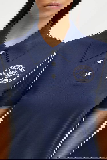 Polo skjorte Sporty & Rich Eden Crest Embroidered Pique Piped Polo Mørkeblå | TO05760666BL107, 3