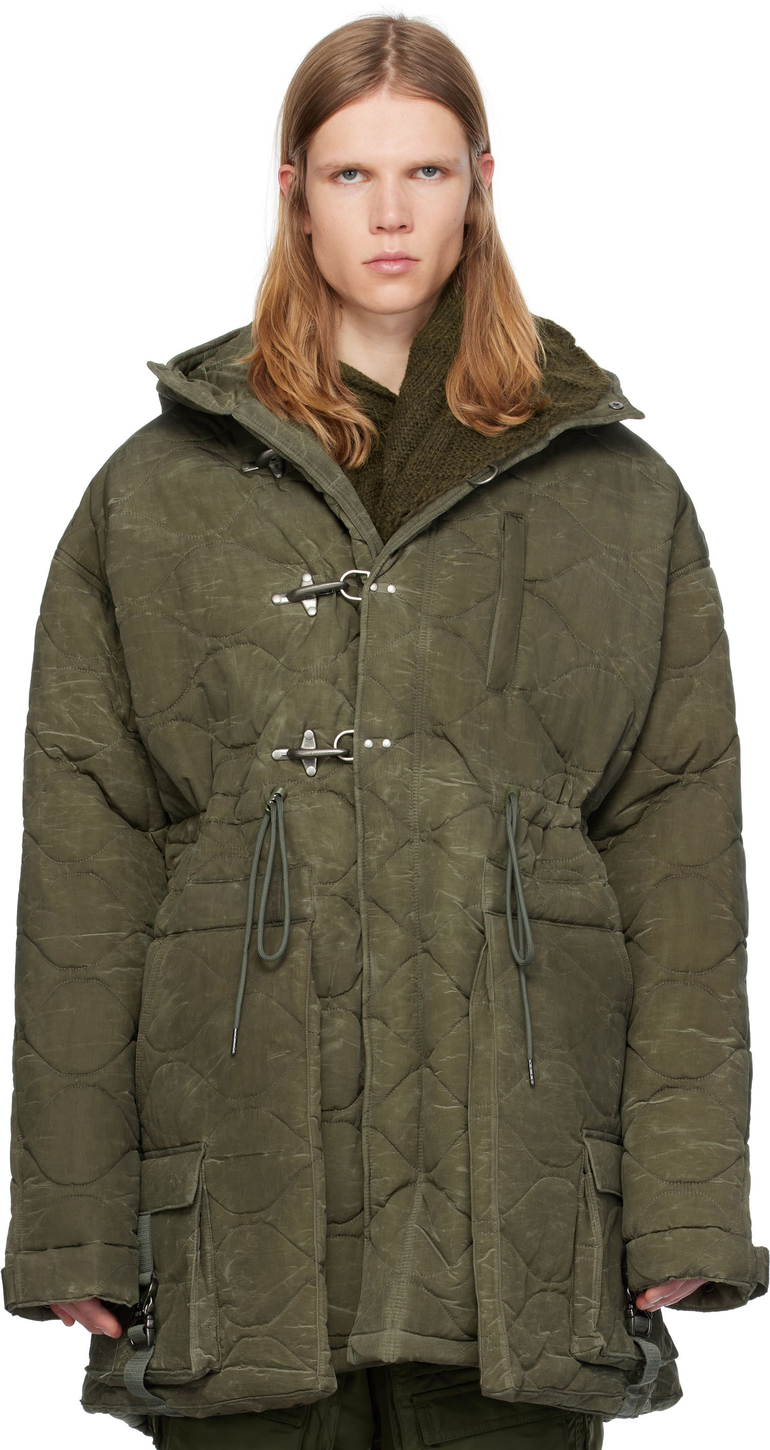 Parka Andersson Bell Lace-Up Fishtail Parka Grøn | awa638m, 0