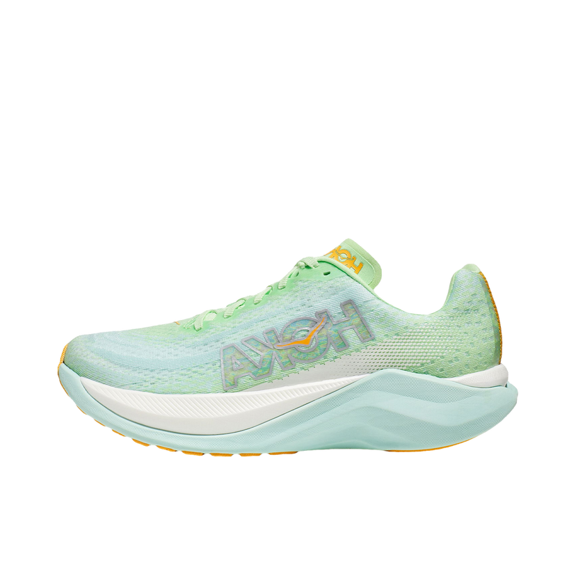Løbe Hoka One One Mach X Lime Glow Sunlit Turkis | 1141451-LGSO