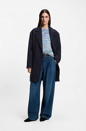 Frakker BOSS Blazer-style coat blended with wool Mørkeblå | 50548660, 1