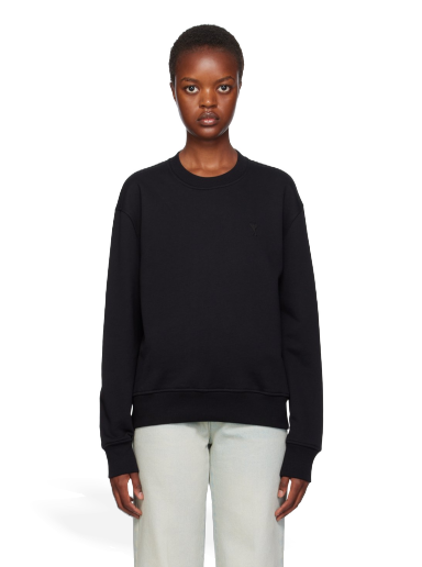 Sweatshirt AMI Embroidered Sweatshirt Sort | USW003.730