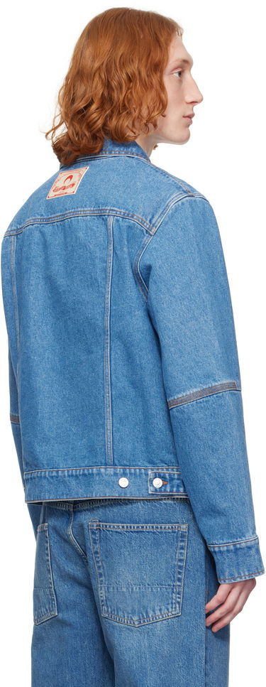 Jakke Marine Serre Marine Serre Moon Laser Denim Trucker Jacket Blå | MJA063A CDEN0002, 2