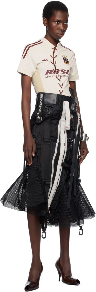 Nederdel Junya Watanabe Junya Watanabe Multi Fabrics Mix Midi Skirt Sort | JO-S016-051-1, 3