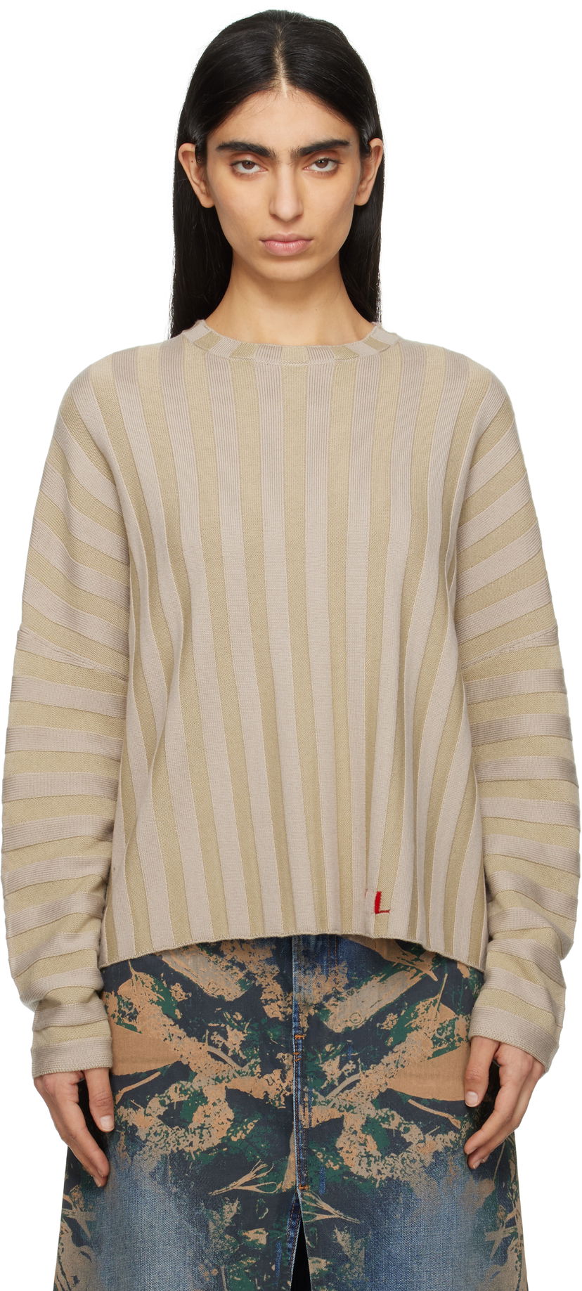 Sweater Eckhaus Latta Eckhaus Latta Keyboard Knit Sweater Beige | 8026-EL-PS25-DU -