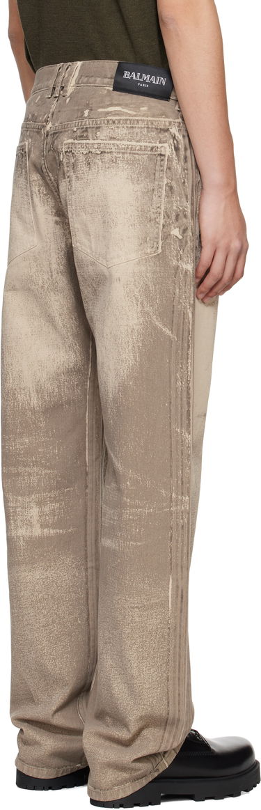 Jeans Balmain Balmain Loose-Fit Jeans Beige | EH1ML155DF57, 2