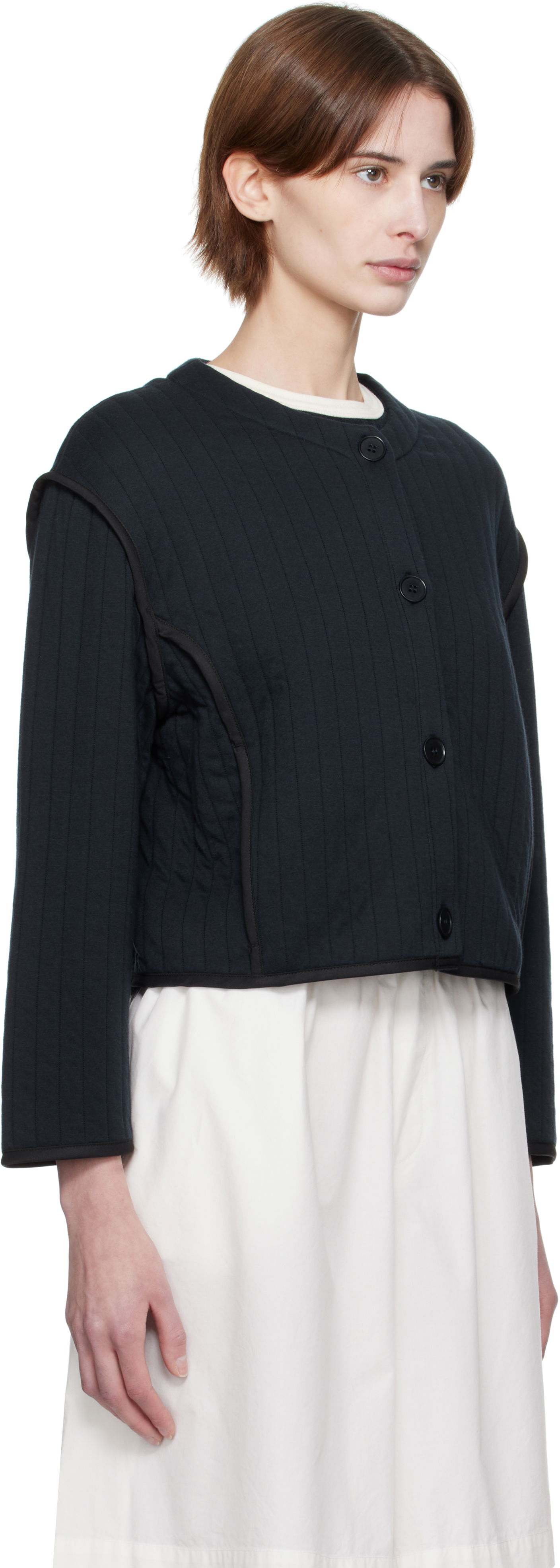 Sweater A.P.C. A.P.C. Garance Cropped Quilted Jacket Sort | COHGW-F32010, 1