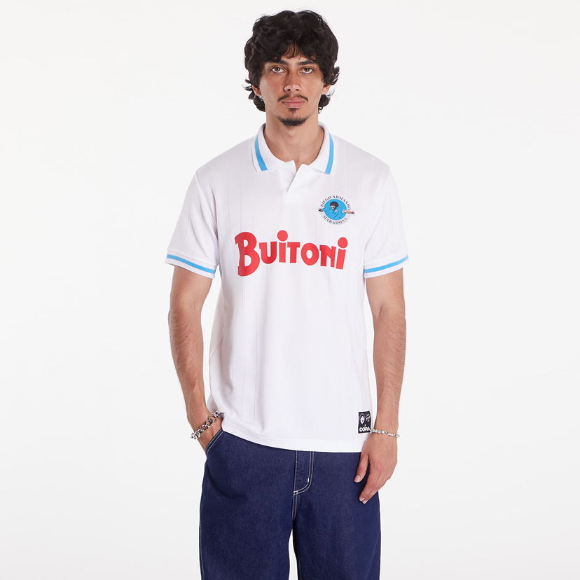Jersey COPA Maradona Napoli 1986-87 Away Retro Football Shirt Hvid | 426-003