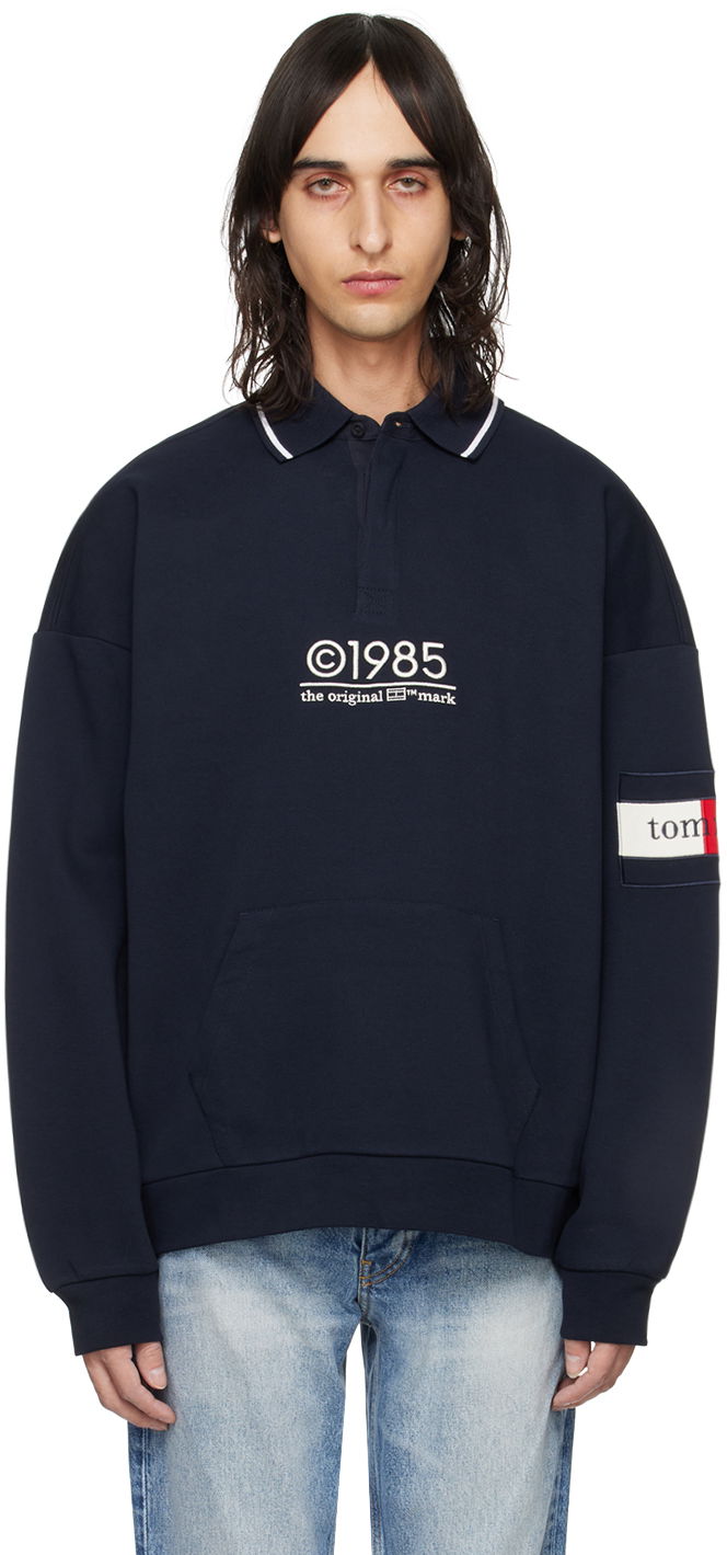 Polo skjorte Tommy Hilfiger Tommy Jeans Navy Oversized Polo Sort | DM18064 DW5, 0