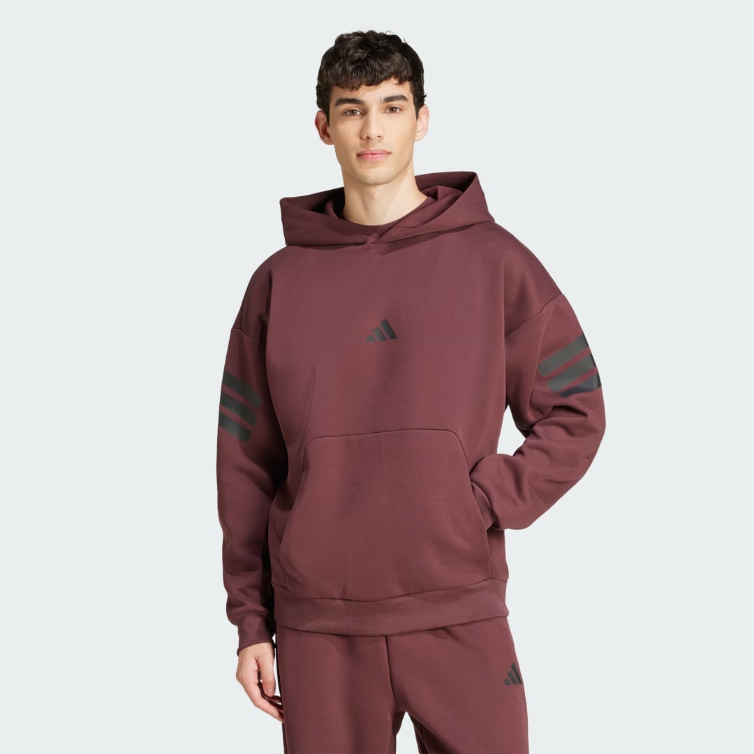 Sweatshirt adidas Performance 3-Stripes Hoodie Bourgogne | JD4857, 1