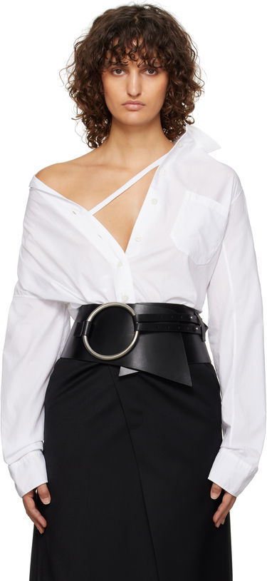 Skjorte Ann Demeulemeester Ann Demeulemeester Aida Metal Ring Belt Hvid | 2402-U-BE20-LT128-099, 0