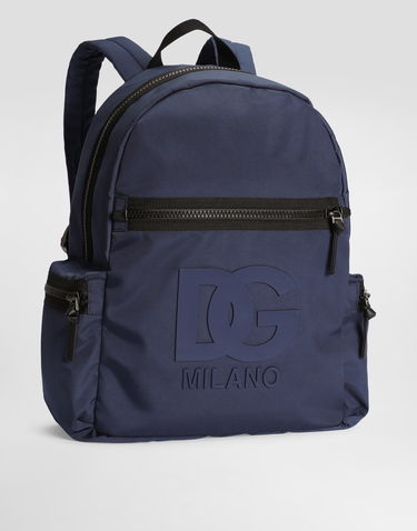 Rygsæk Dolce & Gabbana Nylon Backpack With Dg Rubber Patch Mørkeblå | EM0084AU92780651, 1