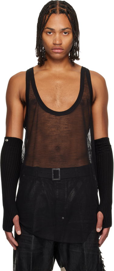 Tanktop Rick Owens Concordians Pony Sheer Deep Scoop-Neck Tank Top Sort | RR02E1101 JWR, 0