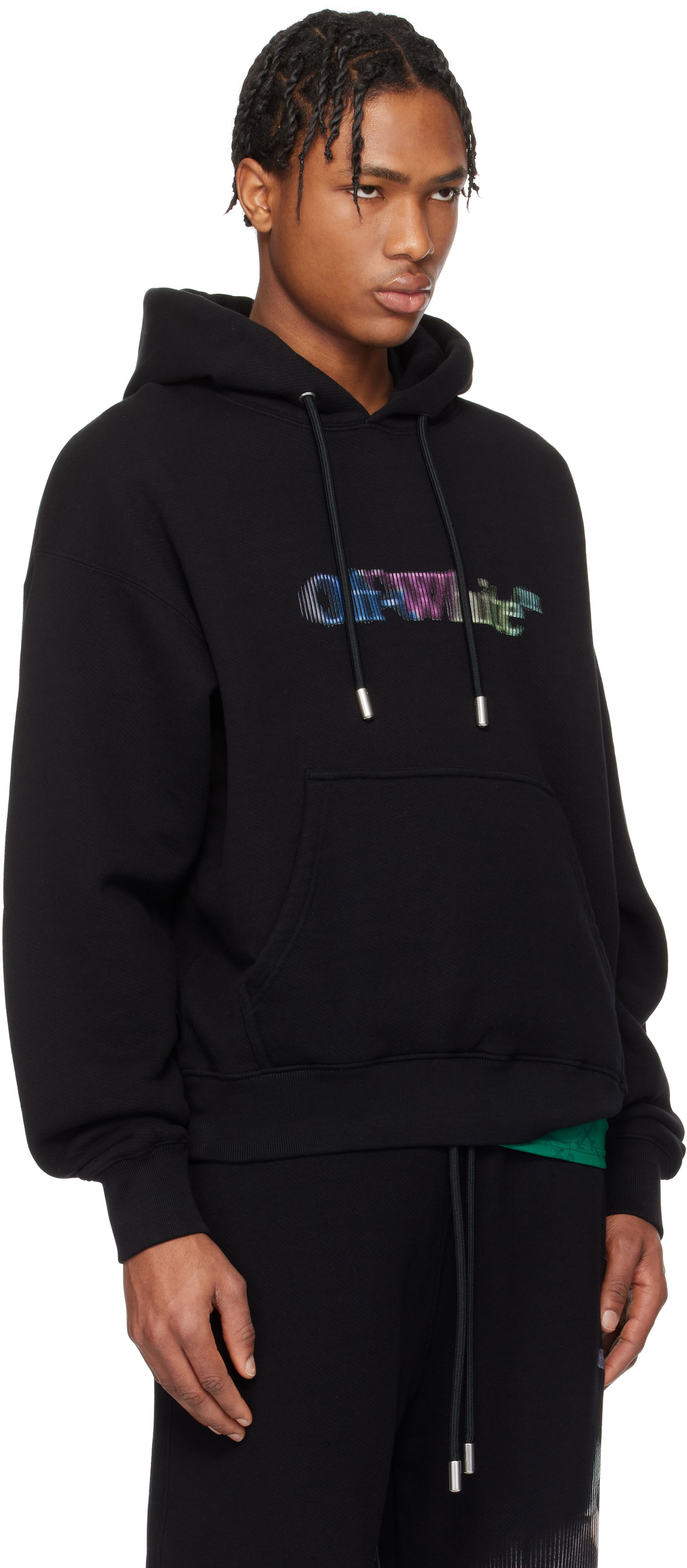 Sweatshirt Off-White Off-White S. Matthew Hoodie Sort | OMBB085S25FLE00V1084, 1