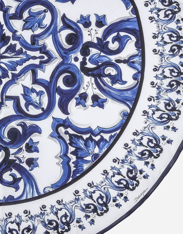 Home decor Dolce & Gabbana Round Tablecloth With Blue Ornaments Print Blå | TCG009TCADNUB011, 2