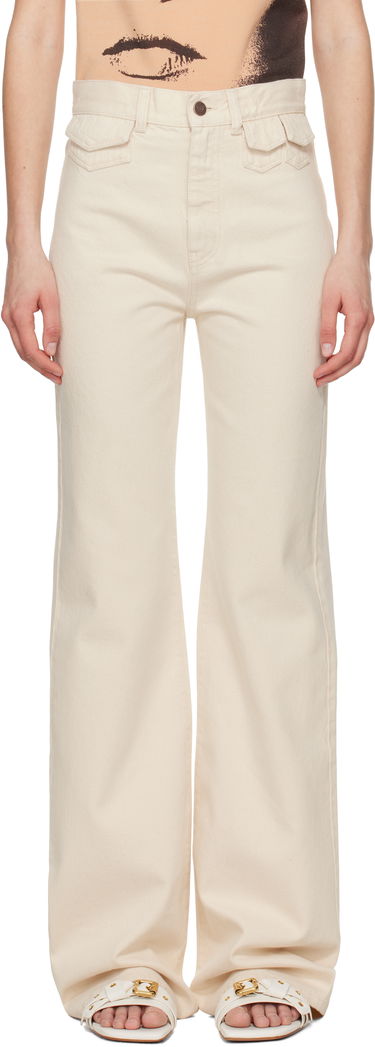 Jeans CHLOÉ Chloé High-Rise Flare Jeans Beige | CH25UDP03251, 0