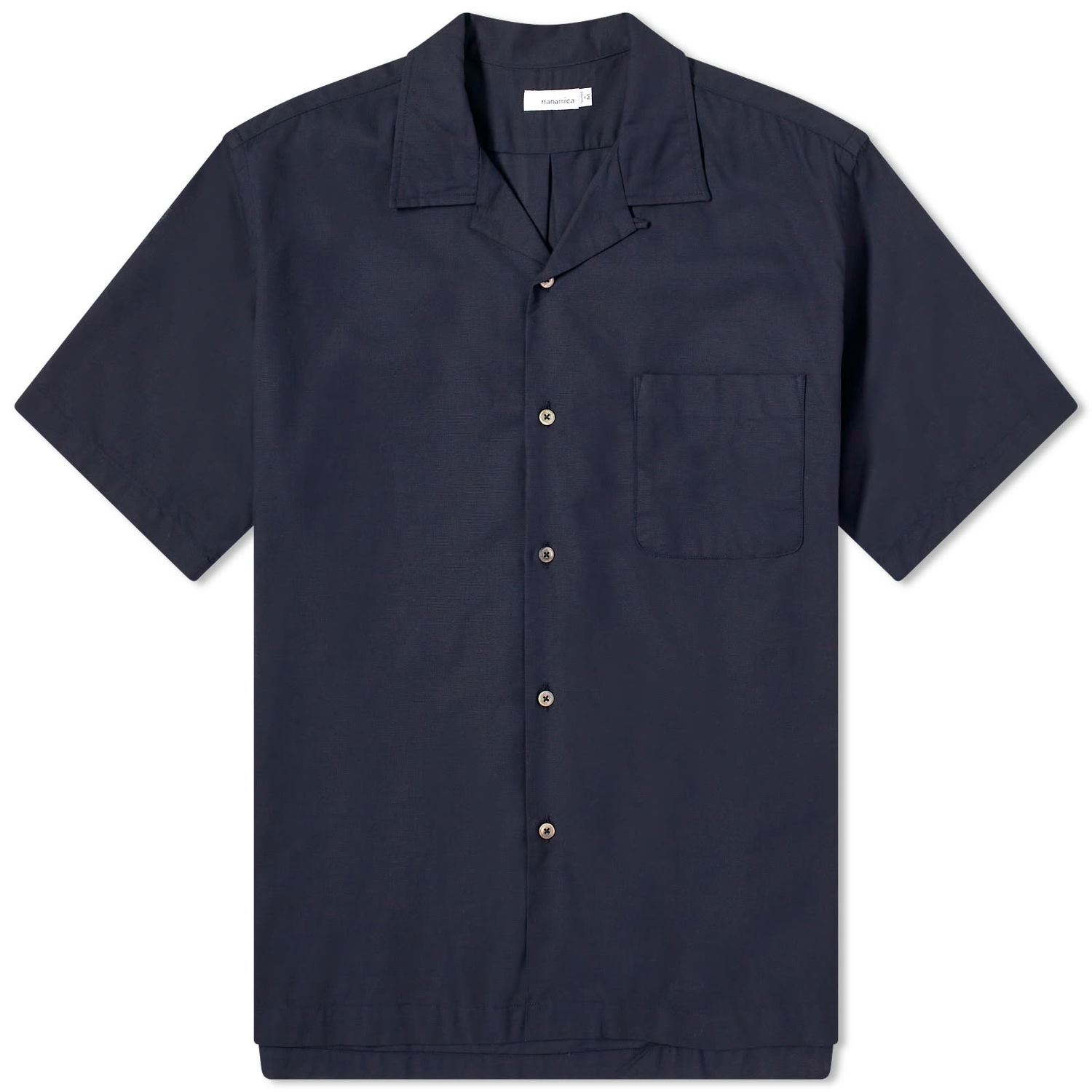 Skjorte NANAMICA Short Open Collar Sort | SUGS410E-N, 0