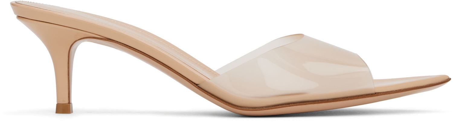 Sneakers og sko Gianvito Rossi Elle 55 Stiletto Heel Open Toe Sandals Beige | G15120-55RIC-GSV, 0