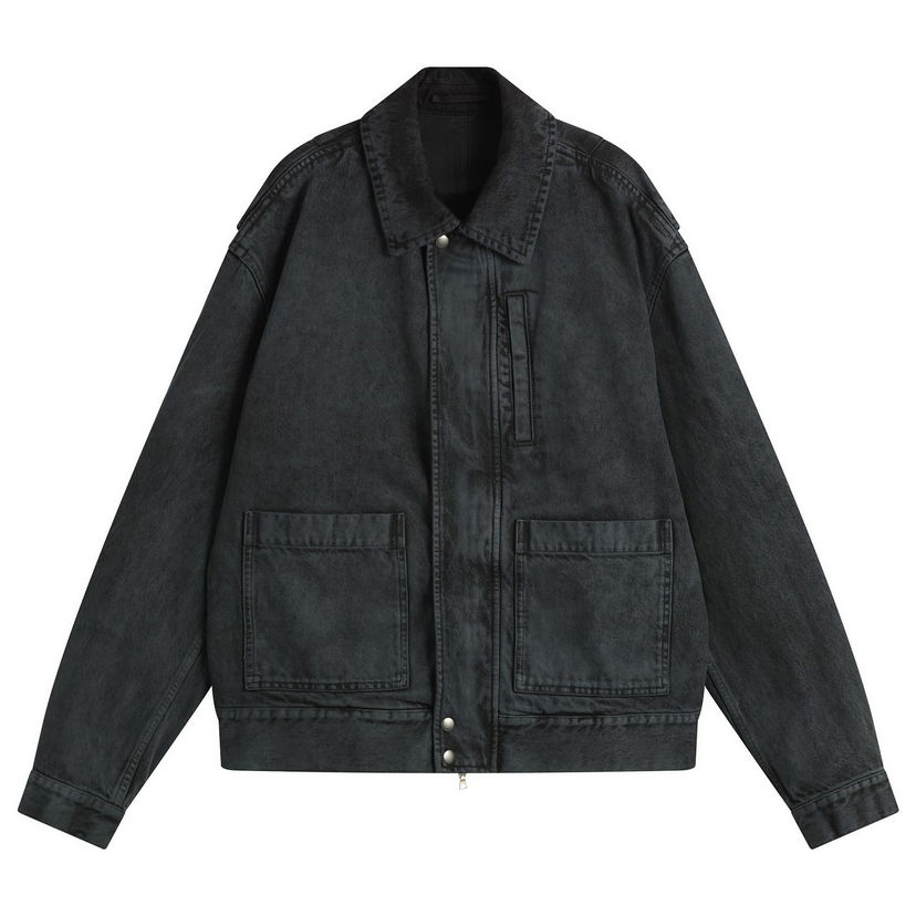 Jakke Dries Van Noten Dries Van Noten Heavy Weight Denim Washed Jacket Sort | 252-020578-2391-508