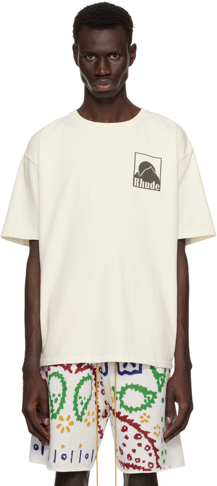 T-shirt Rhude Rhude Moonlight Badge T-Shirt Hvid | RHPS25TT03012