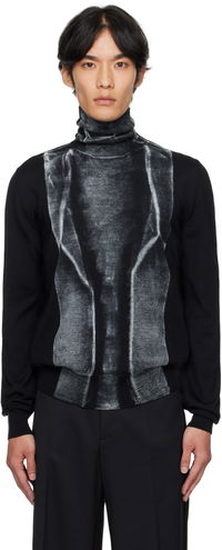 MM6 Maison Margiela Folded Print Turtleneck Sweater