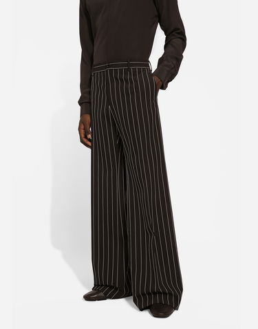 Bukser Dolce & Gabbana Dolce & Gabbana Pinstriped Wide-leg Trousers Sort | GP01PTFR20WS8051, 3