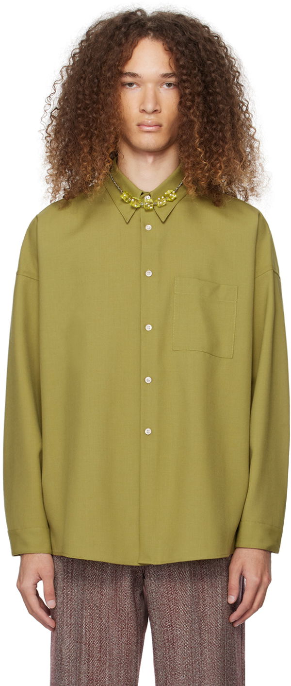 Skjorte Marni Button-Down Shirt Grøn | CUMU0061A3 TW839