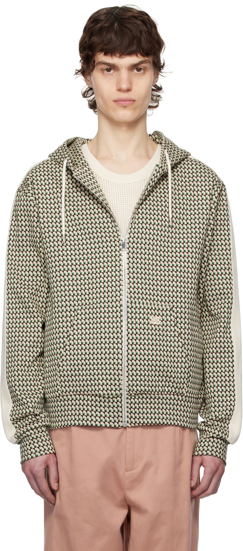 Sweatshirt Wales Bonner Wales Bonner Power Zip Hoodie Beige | US25JE35-JE22 - 1780 JACQUARD