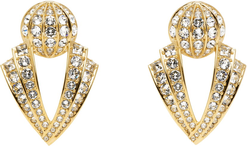 Øreringe Valentino Valentino Garavani Gold-Tone Crystal Clip-On Earrings Gul | 6W0J0Y95YCW