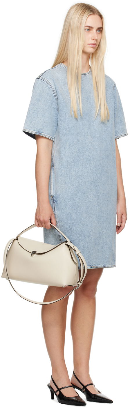 Kjole TOTEME TOTEME Trapeze Denim Midi Dress Blå | 243-WRD0123-FB0045, 1