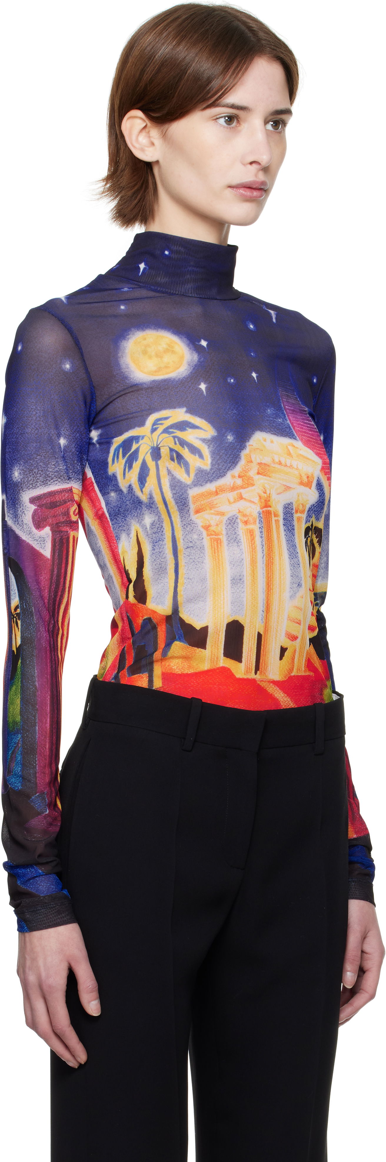 Sweater Casablanca Casablanca Midnight Acropolis Mesh Turtleneck Top Flerfarvet | WPS25-JTP-028-01, 1