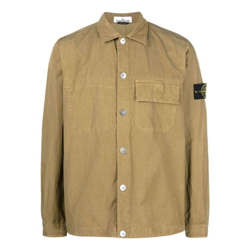 Skjorte Stone Island Stone Island Logo Patch Flap Pocket Shirt Brun | 781511729-V0098