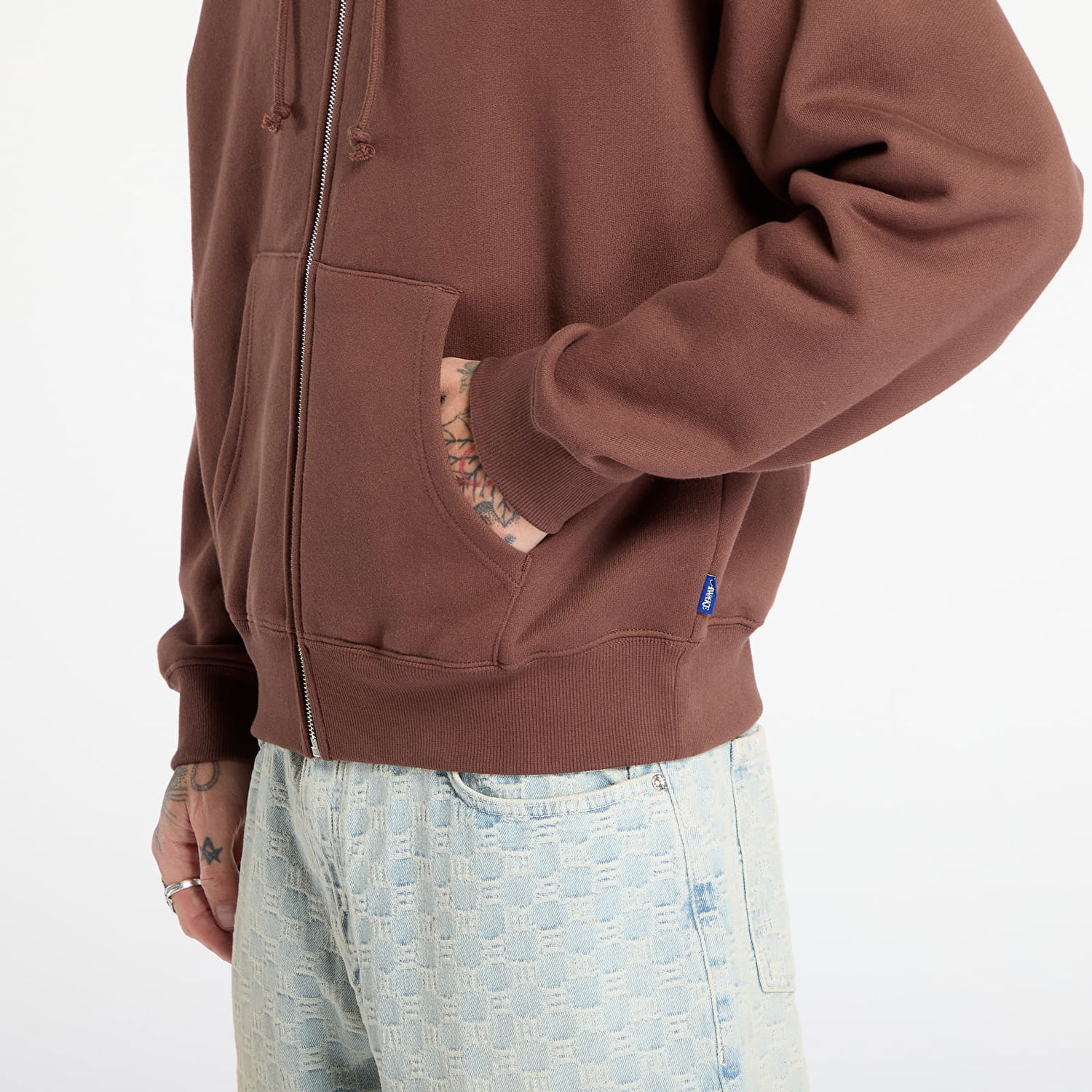Sweatshirt Awake NY Awake NY Crown Logo Full-Zip Hoodie Brun | AWK-FW25-HD003-BRN, 1