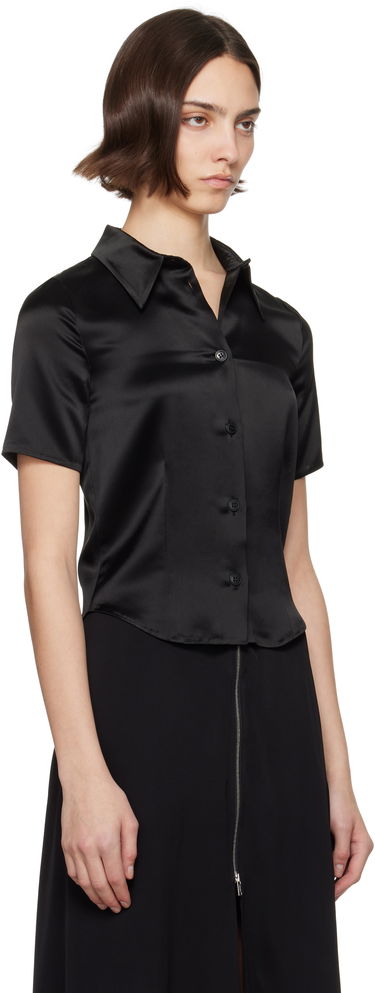 Skjorte Nanushka Nanushka Clare Satin Blouse Sort | NW25SSTP20799, 1