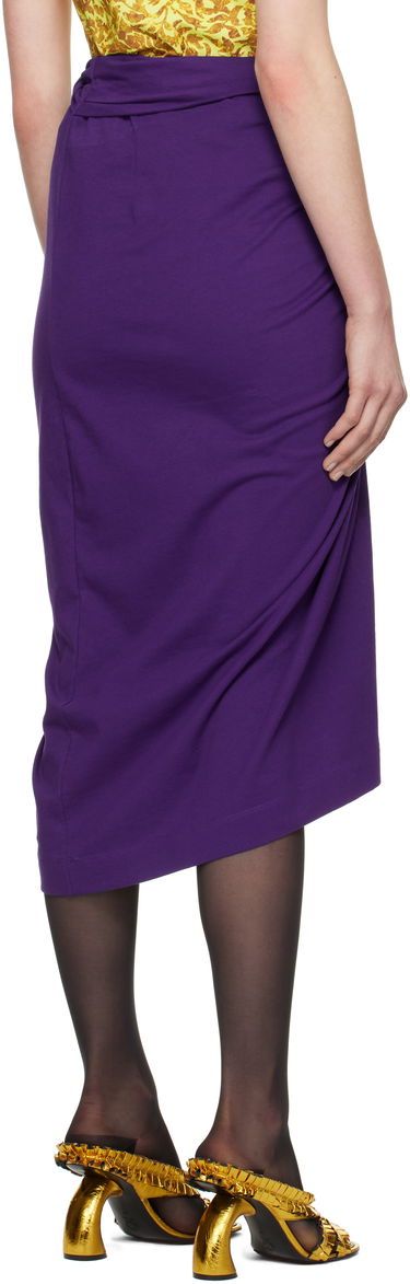 Nederdel Dries Van Noten Dries Van Noten Knotted Jersey Midi Skirt Lilla | 251-011140-1603, 2