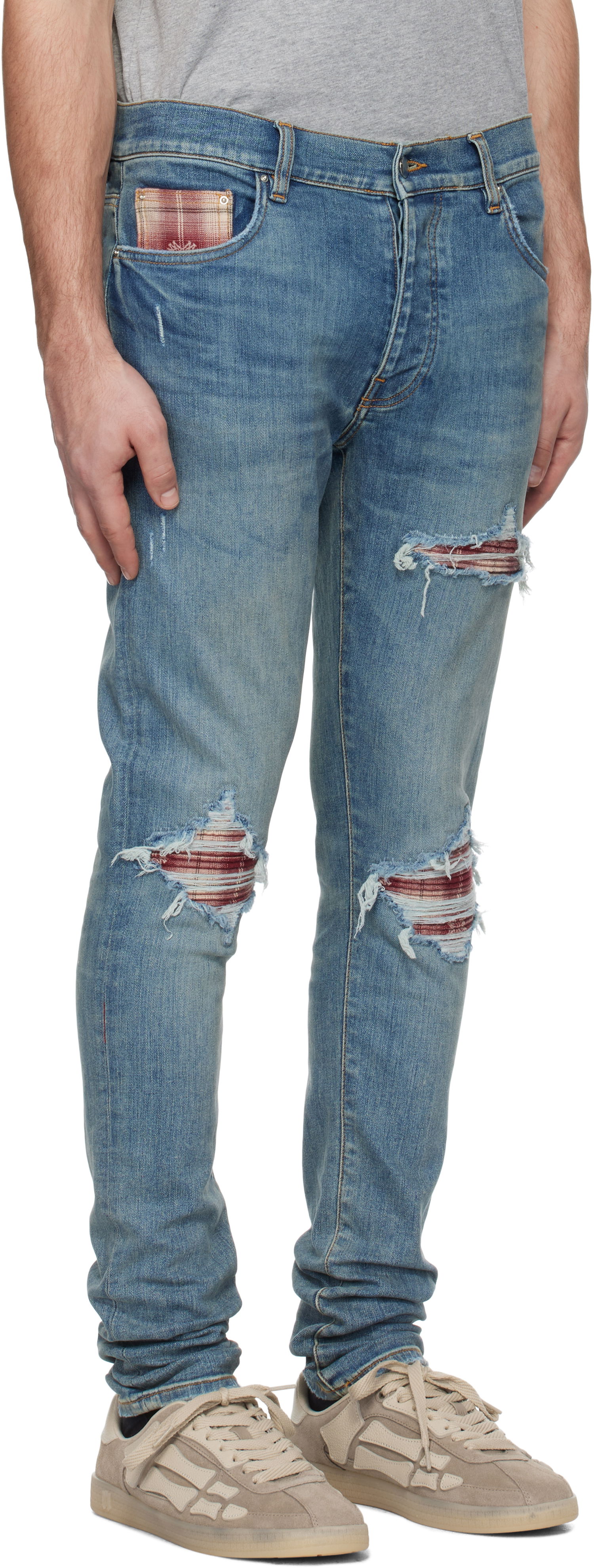 Jeans AMIRI Quad Plaid MX1 Jeans Blå | AMDNSY1104, 1