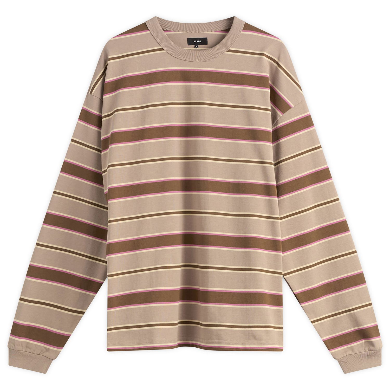 T-shirt BEAMS BEAMS Loose Long Sleeve Stripe T-Shirt Brun | 1114-0491-803-24, 0