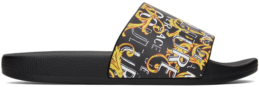 Sneakers og sko Versace Jeans Couture Logo Couture Slides "Black" Sort | E74YA3SQ4 EZS631, 0