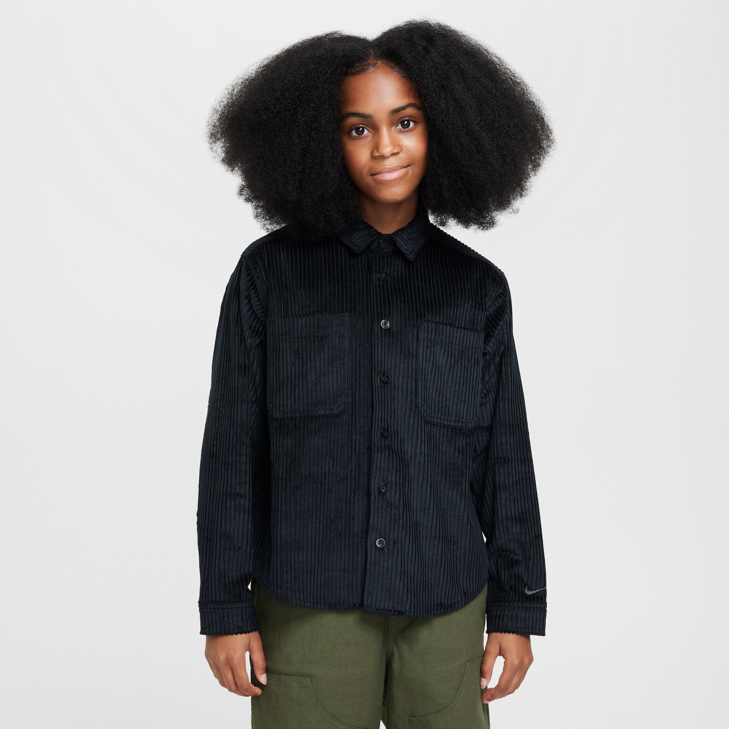 Skjorte Nike SB Nike SB Button-Up Corduroy Overshirt Sort | FZ5388-010, 0