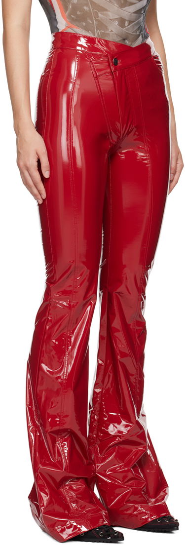 Bukser Ottolinger Ottolinger Simple Line Faux-Leather Flare Pants Rød | 1110107221, 1