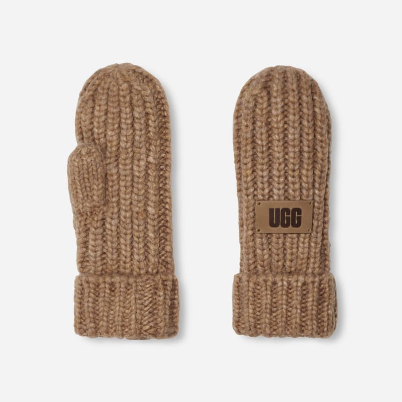 Handsker UGG UGG® Chunky Knit Mittens Brun | 100030-CAM, 1