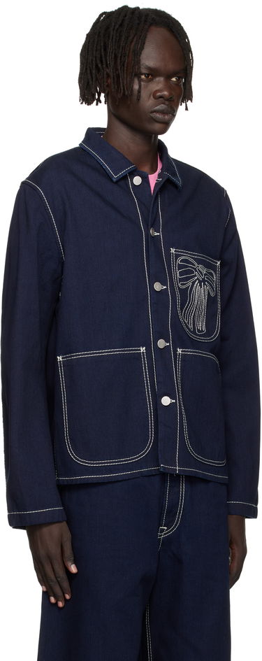 Jakke Acne Studios Acne Studios Embroidered Denim Jacket Mørkeblå | C90204-, 1