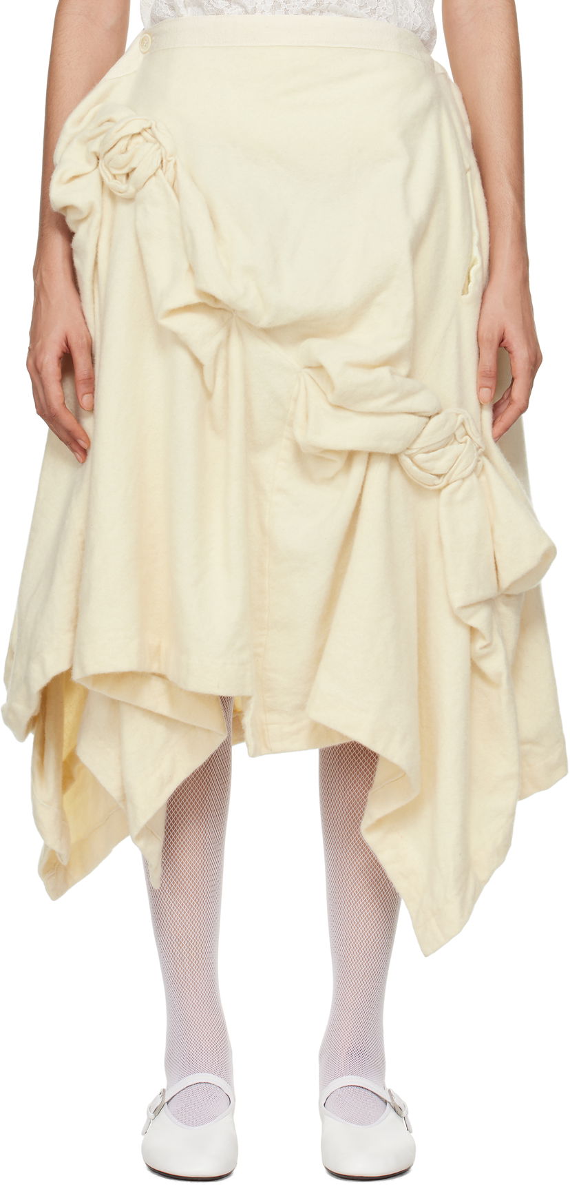Nederdel Comme des Garçons Comme Des Garcons Wool Midi Skirt Beige | TN-S013-051