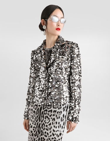 Jakke Dolce & Gabbana Short Sequin Embellished Jacket Metalisk | F27DHTFLSJ8S0998, 3