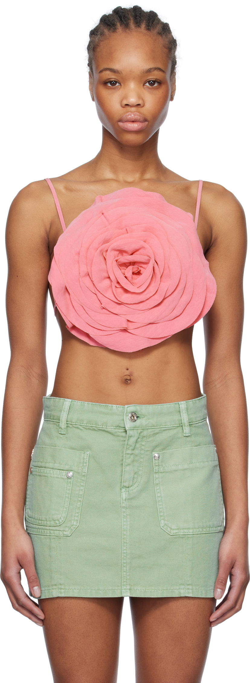 Nederdel Blumarine Blumarine Rose-Effect Cami Top Grøn | P522C360A