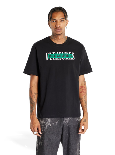 T-shirt Pleasures Doubles Heavyweight Short Sleeve Tee Black Sort | P23F030 BLACK