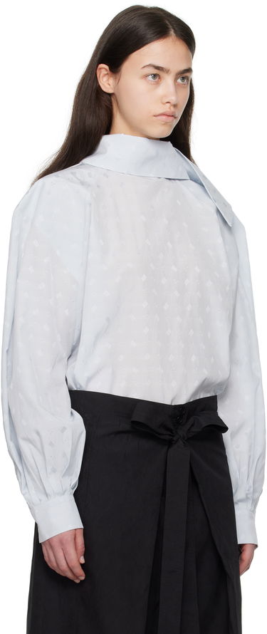 Skjorte Marni Marni Viscose Jacquard Balloon Blouse Blå | TTMA0381A0 UTVA48, 1